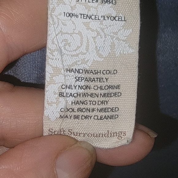 Soft Surroundings Maxi Acid-Wash Chambray Buttondown Dress Tencel Size PL - Picture 4 of 4